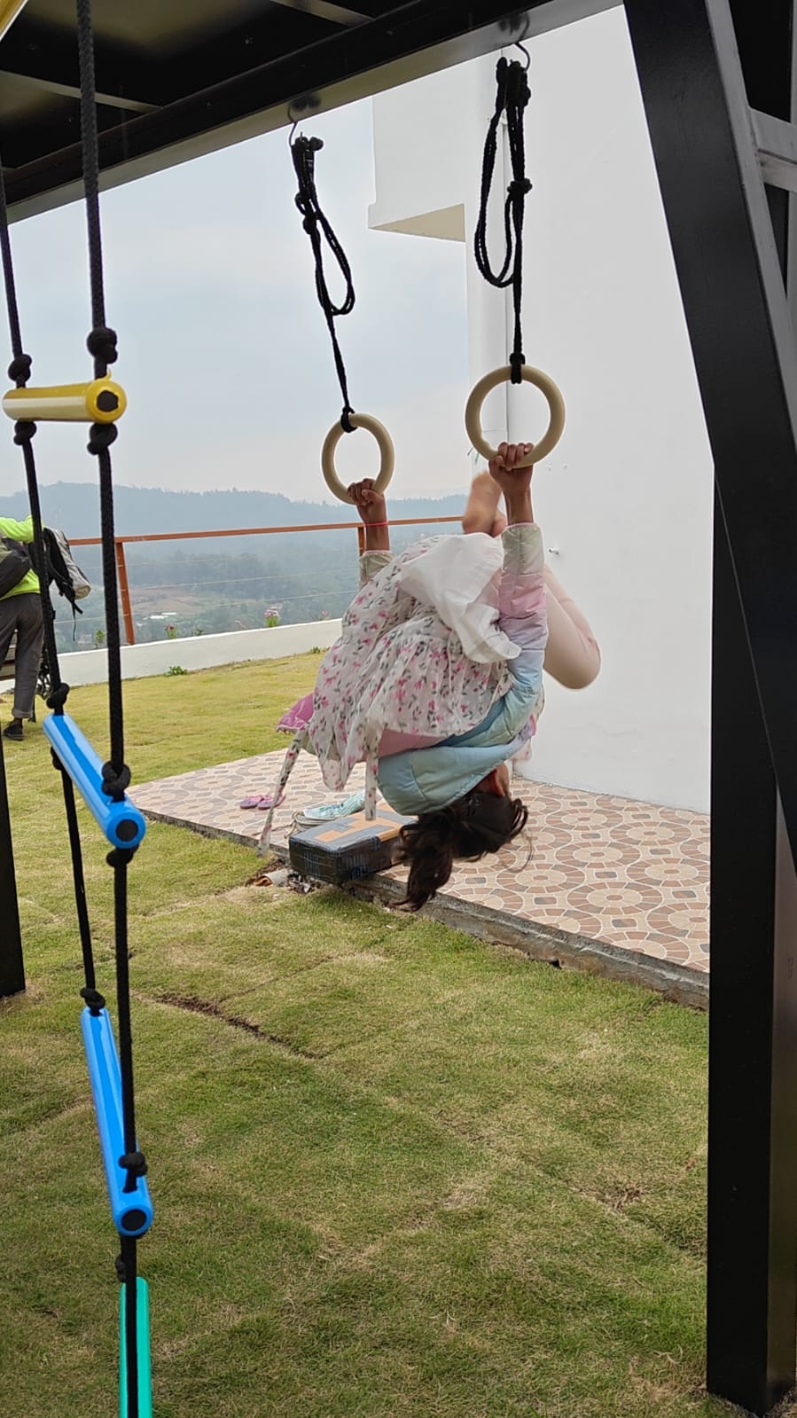 The rings in the kids' play area